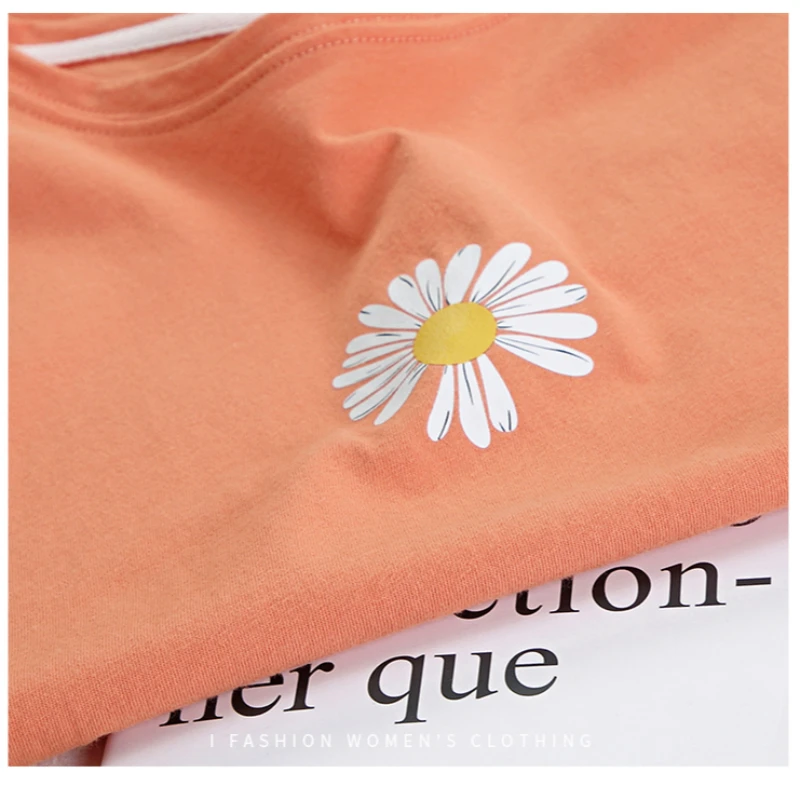 

M-3XL Oversized Print Sunflower Couples Shirt for Women/man Casual Pink White T Shirts Women 2020 Summer T Shirt Women Cotton