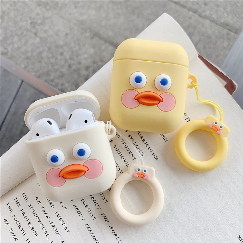 

For AirPods 2 Case Cute Cartoon Duck Earphone Cases For Apple Airpods Case Soft Silicone Cover Funda