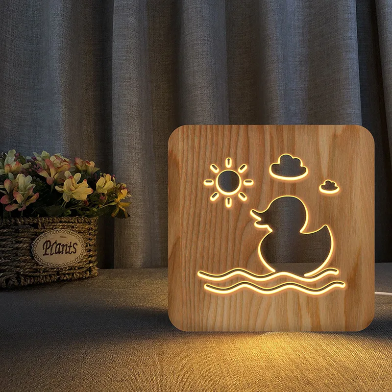 

Small Yellow Duck Shape Children Cute Gift Bedside Table Lamp Night Light Decorative Small Ornaments
