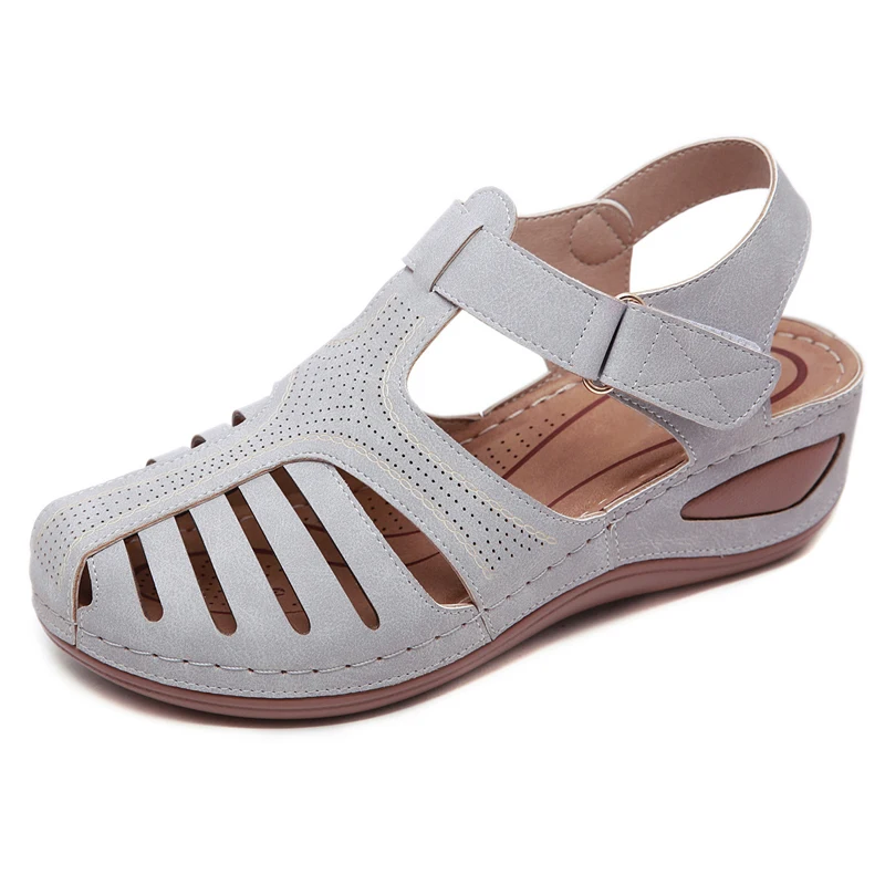 

2019 Hot Sale Women Wedge Sandals Comfortable Ankle Hollow Round Toe Soft Sole Shoes X85