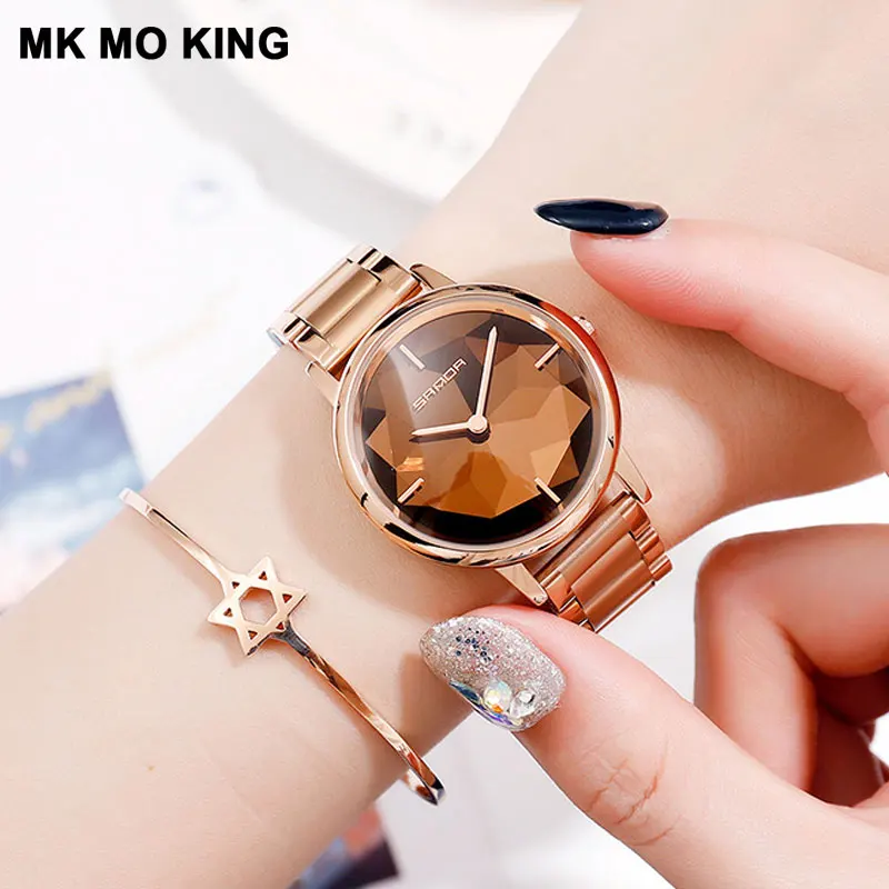

Luxury Rose Gold Blue Purple Women's Watch Fashion Stainless Steel Waterproof Quartz Wrist Lady Holiday Wristwatches Gift