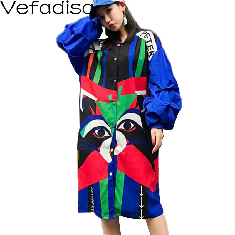 Vefadisa размера плюс с цветным изображением принт Женское пальто 2020 осеннее