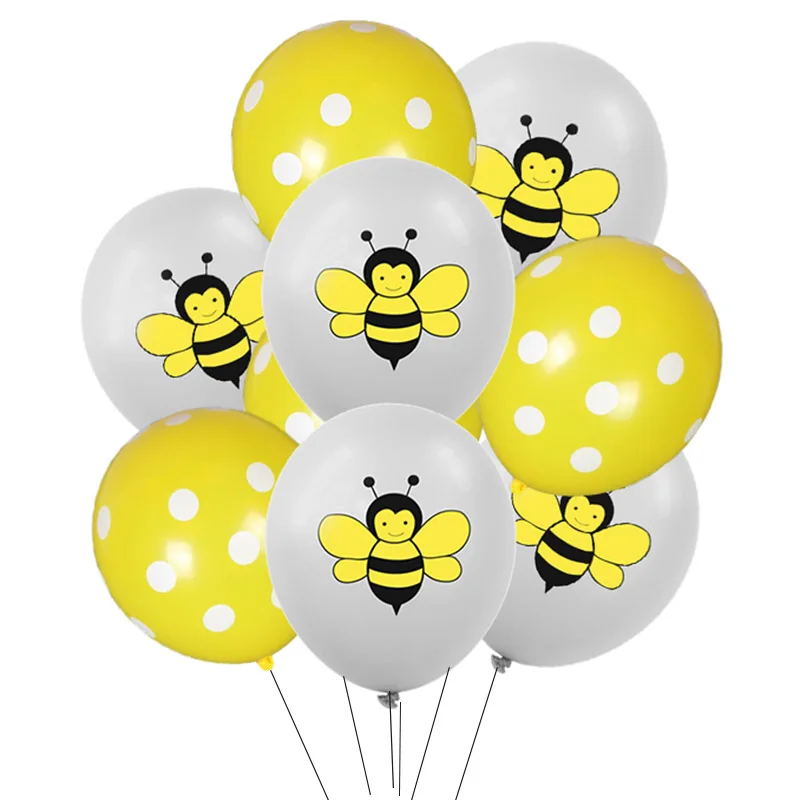 Happy Bee Day Balloons Bumble Bee Themed Happy Birthday Baby Shower Honey Bee Party Decoration Cake Topper Spring Party Supplies images - 6