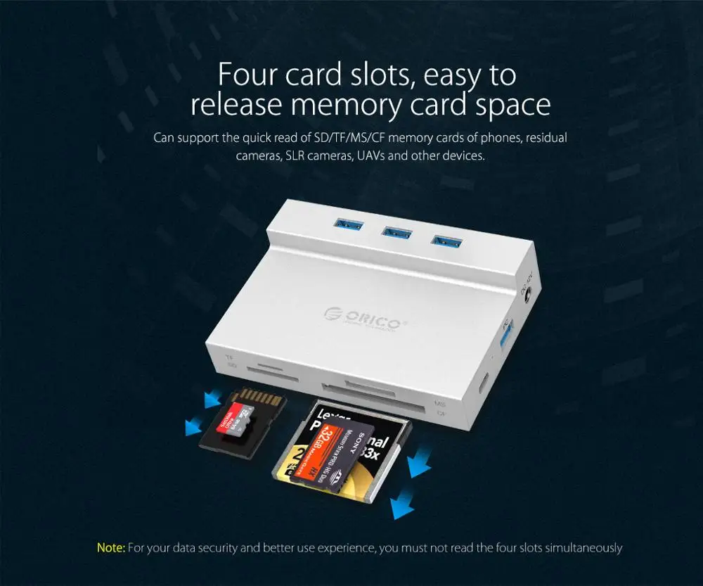 Разветвитель ORICO с USB 3 0 на RJ45 SD/TF/MS/CF Тип C|USB-хабы| |