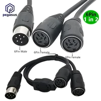 0 5 meters midi 6 pin din male to dual 26pin female 1 in 2 data signal cable