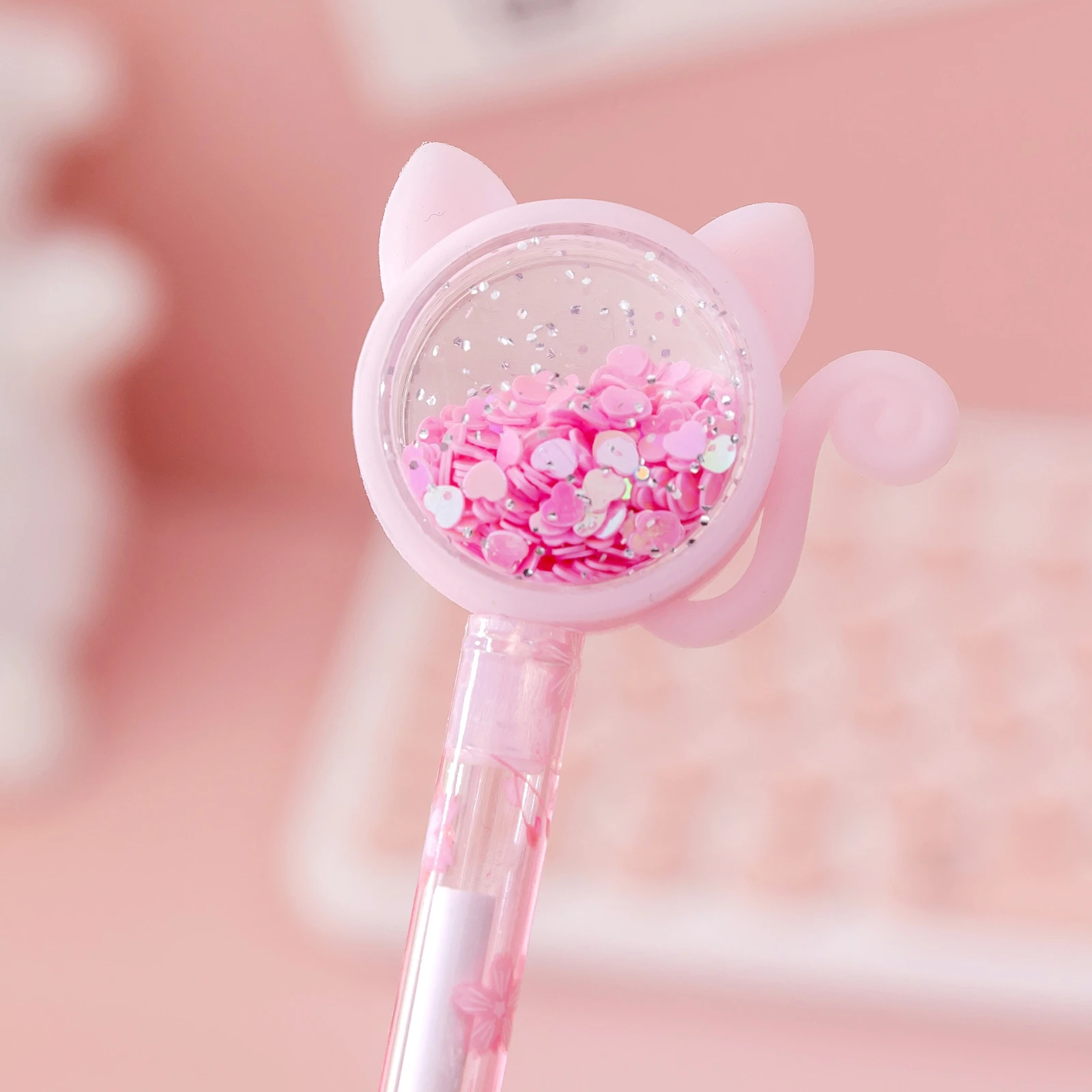 

1 Pcs Lytwtw's Stationery Kawaii Gel Pen School Office Supply Novel Creative Cat Glitter Recreation Cute Gel Pen