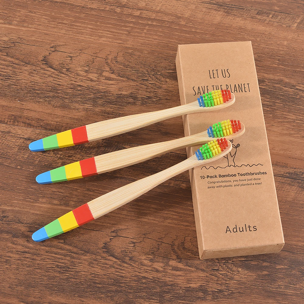 10 шт. бамбуковые зубные щётки для взрослых | Красота и здоровье