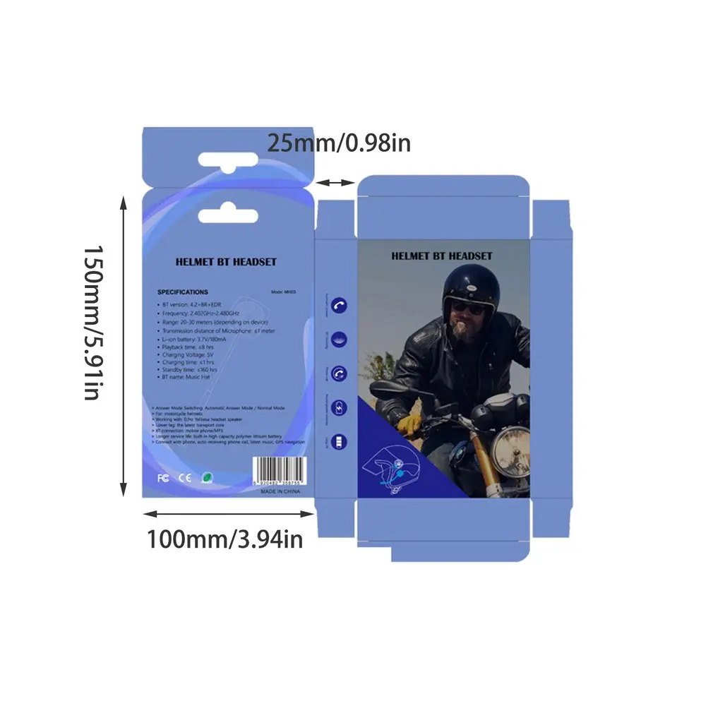 

MH03 Motorcycle Helmet Headset Motorcycle Handsfree Headphone for Music GPS