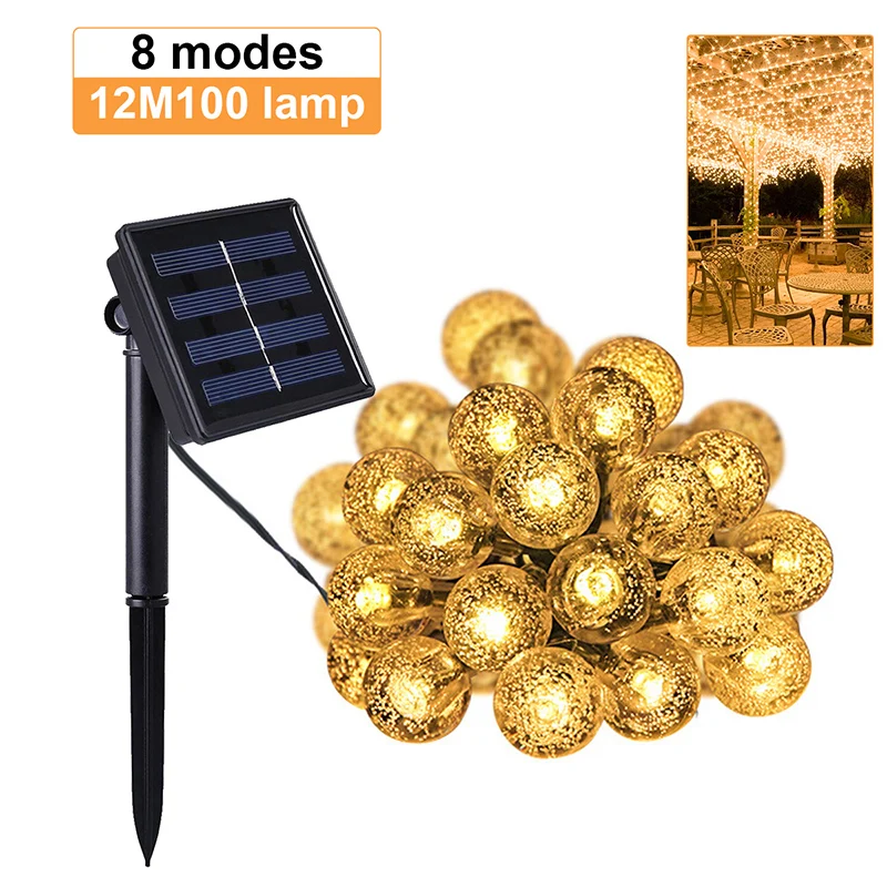 Водонепроницаемая светодиодная гирлянда на солнечной батарее 50/100