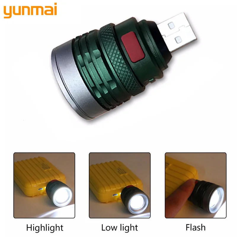 

Ultra Bright Portable USB Flashlight mini zoomable 3 modes USB Flash light torch lanterna Power by USB interface power bank