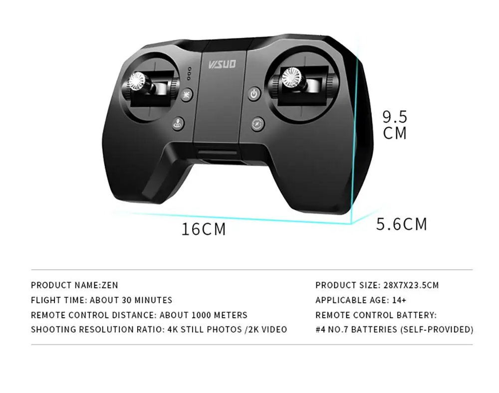 VISUO ZEN K1 бесщеточная Двойная камера с оптическим потоком HD Zoom 4K Drone Складная