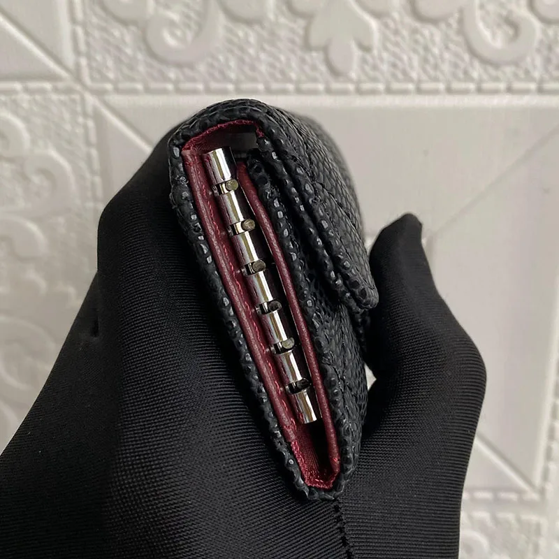 

Luxury Brand Leather Ladies Keychain Male Sheepskin Storage Bag Cowhide Card Case Caviar Key Case Classic Key Housekeeper