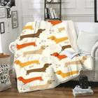 Теплое одеяло с мультяшным рисунком собаки, толстое одеяло для детей и взрослых, модное одеяло для дома, пикника, путешествий