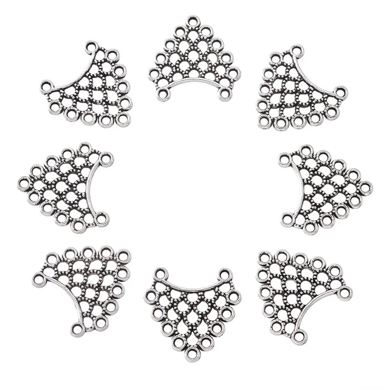 20 шт. антикварные серебряные шапки/цветы/лунообразные компоненты люстры в