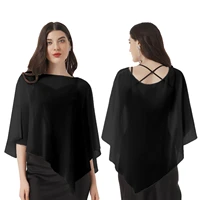 women summer chiffon shawl ladies wedding party ceremony evening wraps cape round neck vacation beach casual cover ups tops 2022
