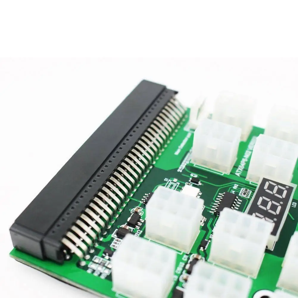 

1200W/750W Breakout Board W Button for HP PSU GPU Mining Ethereum With 12Pcs 8P Cable UY8