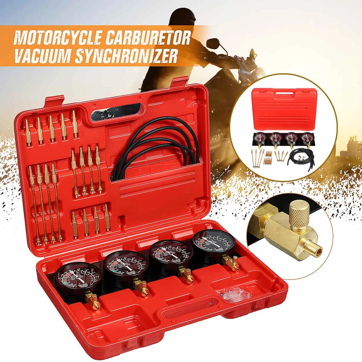 

Motorcycle Fuel Vacuum Carburetor Synchronizer Tool Carb Sync Gauge 2/ 4 Cylinder for Motorcycle Motorbike Carbs Universal Carbu