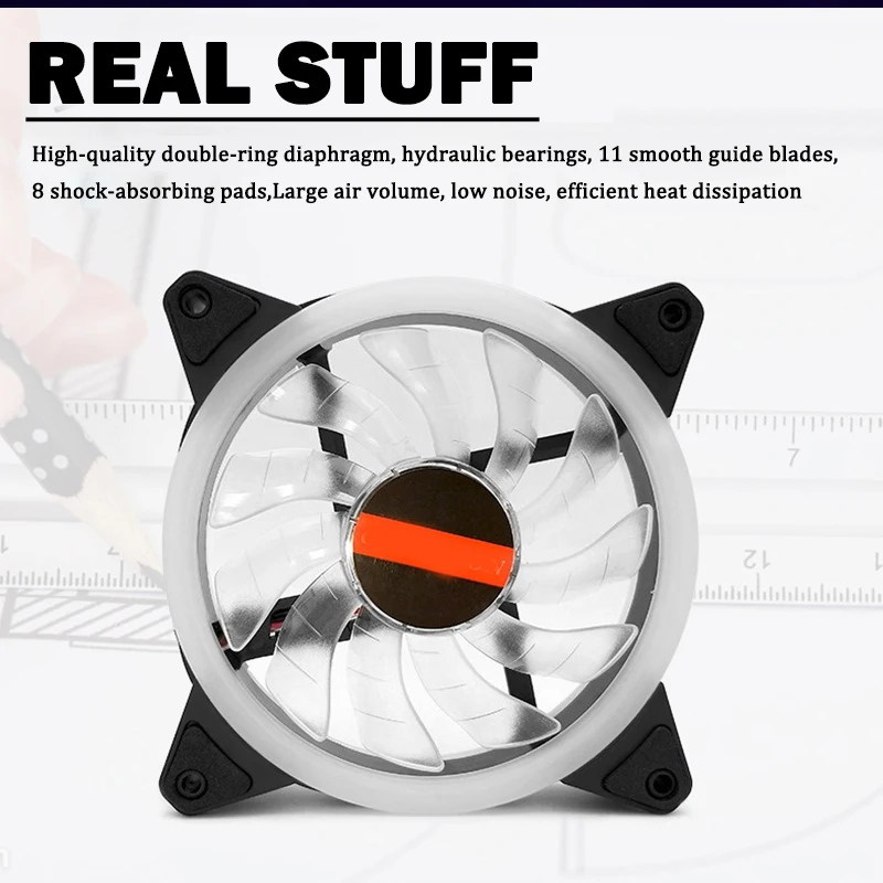 Чехол для компьютера вентилятор охлаждающий 120 мм 3pin цветной синий красный белый