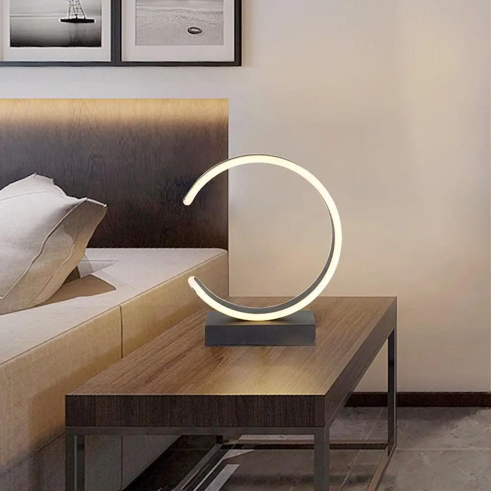 C-Shaped LED Table Lamp Modern Desk Lamp Makeup Lighting Minimalism Black White Body Aluminium Bedside lamp Creative LED lamp