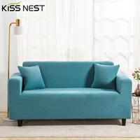 sofa cover elastic non slip anti dust living room chaise longue corner couches l shaped universal two and three seats green