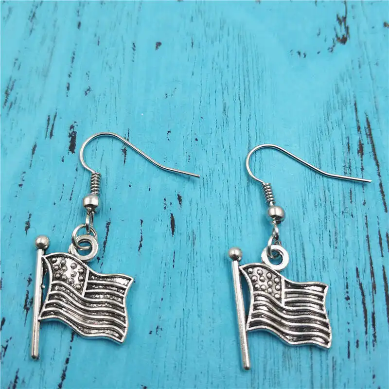 

USA Flag Charm Creative Earrings,Vintage Fashion Jewelry Women Christmas Birthday Gifts Accessories Pendants Zinc Alloy