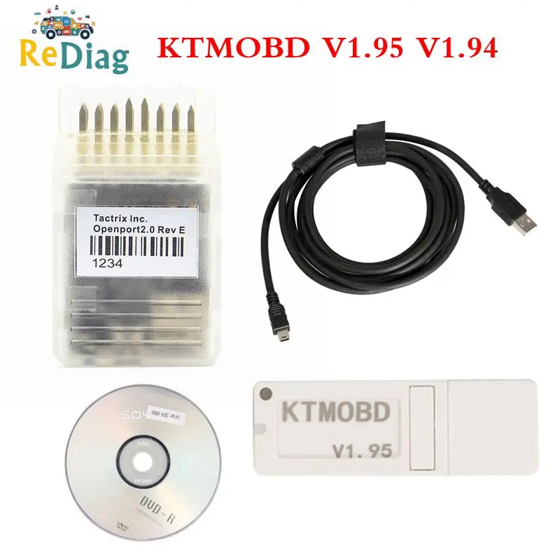 Новейший KTMOBD V1.95 V1.94 KTMOBD ЭБУ инструмент для обновления DiaLink J2534 передача стабильное реальное чтение KTM OBD USB ключ