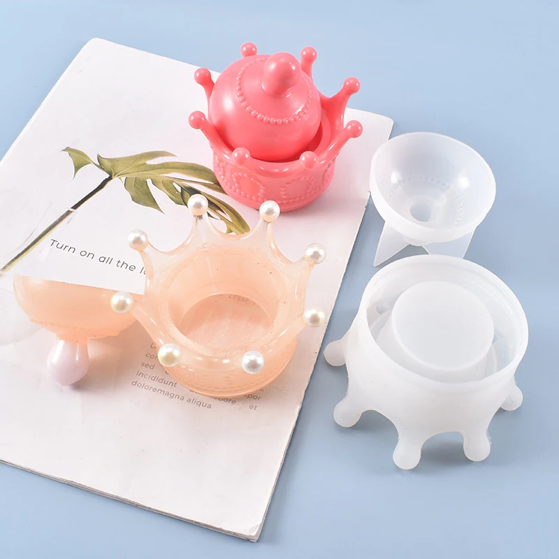 

Crown Silicone Mold DIYl Epoxy Resin Making Jewelry Storage Box Cute Cartoon Decoration Crafts Mold