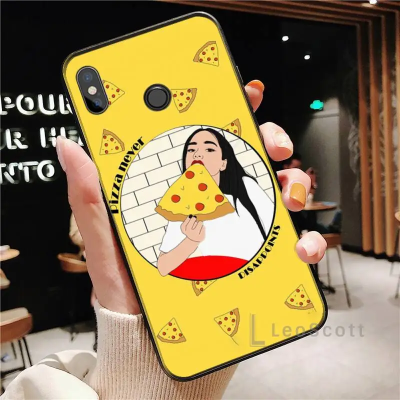 

ins pizza girl Phone Case For Xiaomi Redmi Note 4 4x 5 6 7 8 pro S2 PLUS 6A PRO