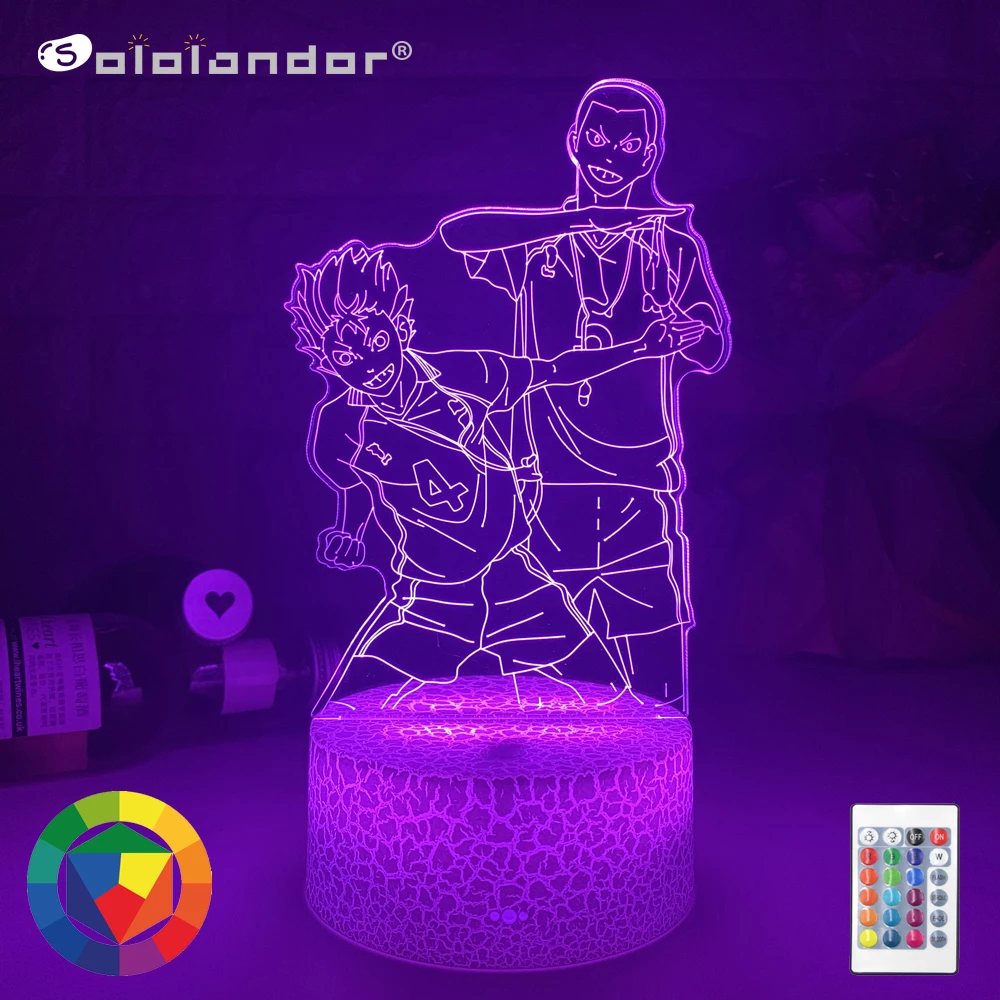

Newest 3d Lamp Anime Haikyuu Light for Kids Child Bedroom Decor Night Light Birthday Gift Manga Gadget Haikyuu Lamp