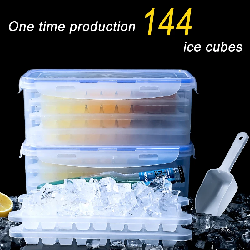 

Ice Tray Quick-freezing Box With Lid Homemade Ice Box Refrigerator Frozen Ice Cube Mold Ice Box Storage Box Ice Making Artifact