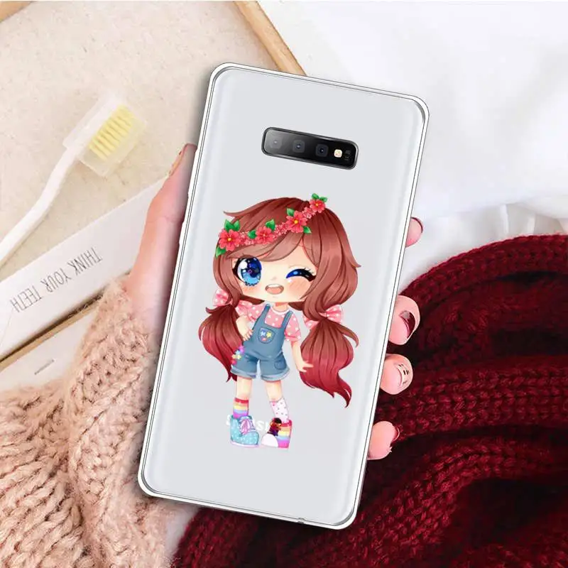 

Cartoon cute girl Phone Case Transparent for samsung A 21s 50 51 71 S 8 9 20 20fe note 10 20 ultra plus