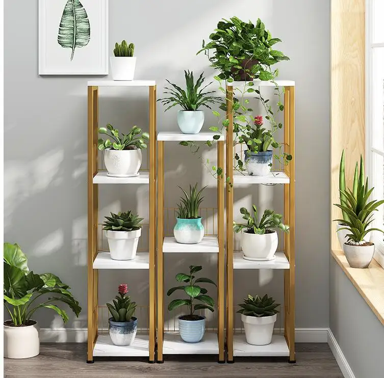 

Flower stand indoor multi-layer floor-to-ceiling living room balcony shelf indoor succulent green radix Chlorophytum home flower