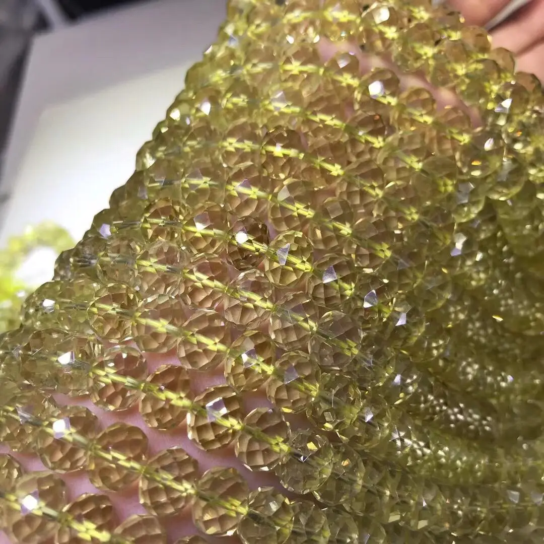 Бусины россыпью лимон кварц круглый граненый 8/10 мм оптовая продажа для