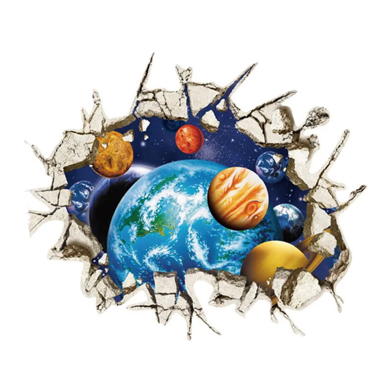 Вселенная Звездное чудеса сломанной настенная Galaxy свечение планета звезды 3d