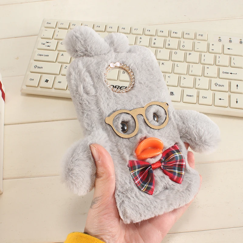 Забавный пушистый самодельный подарок симпатичная стильная утка элегантный