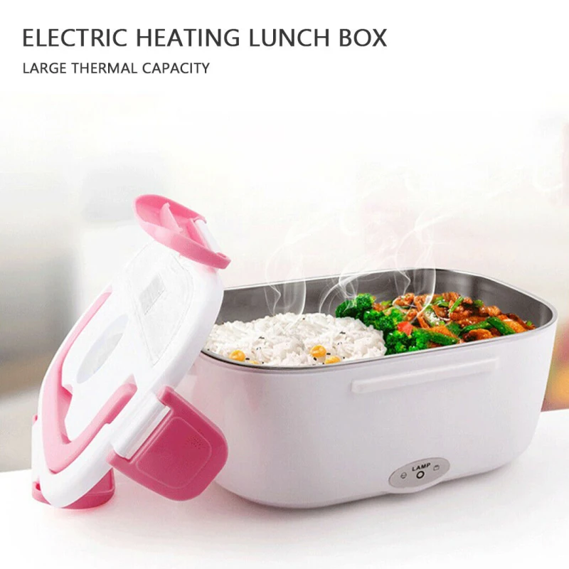 

12V Car Electric Heating Lunch Box Portable Bento Box Stainless Steel Food Heater Sealed Warmer Container Home Car Accessories