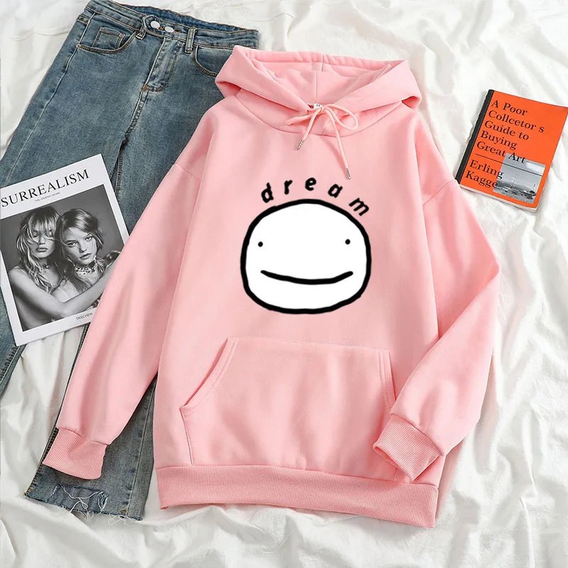 

Свитшот Dream smp с длинным рукавом в стиле Харадзюку, мужская и женская Толстовка С Карманами, уличная одежда в стиле Харадзюку, Спортивная Тол...