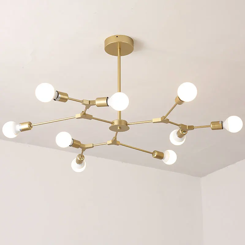 Светодиодная осветительная люстра в виде подсвечника скандинавского черного