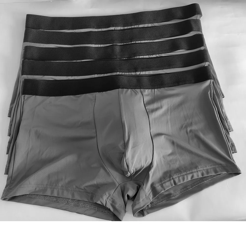 5 Pcs/Lot Men's Underwear  Ice Knife Deer Feet Solid Color Fresh Soft Comfortable Underwear Factory Wholesale And Customized
