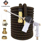 Садовый телескопический шланг, волшебный, резиновый шланг европейского стандарта, водяная труба, шланг для автомойки высокого давления с распылителем, для полива