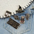 Коллекция панк крутые эмалевые булавки Волшебная Шляпа Орел фильм билет рок ручной журавль Скелет Броши темно-черный значок готические ювелирные изделия