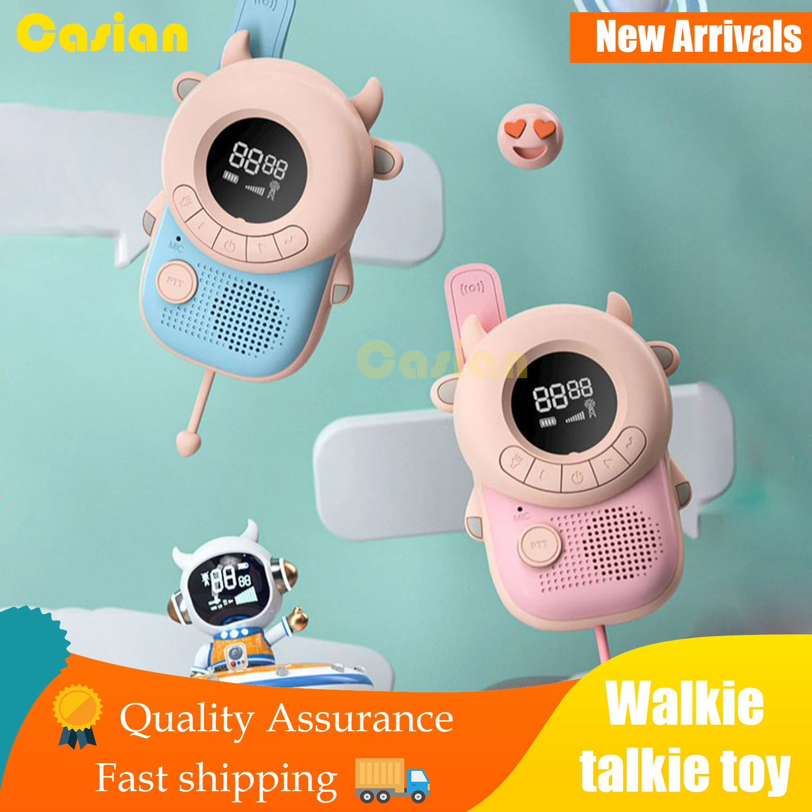 

2PCS Kids Walkie Talkies Toy Cute Animal Portable Children Walkie-talkies Outdoor Interactive Educational Spy Toys for Boys Gift