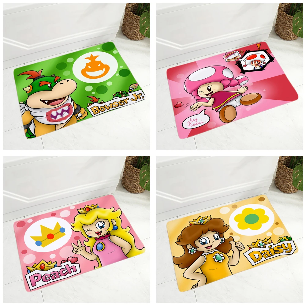 

Colorful Cartoon Super Mario Floor Mat for Bedroom Doormat Non-Slip Decor Children's room Super Soft Flannel Carpet 40x60cm