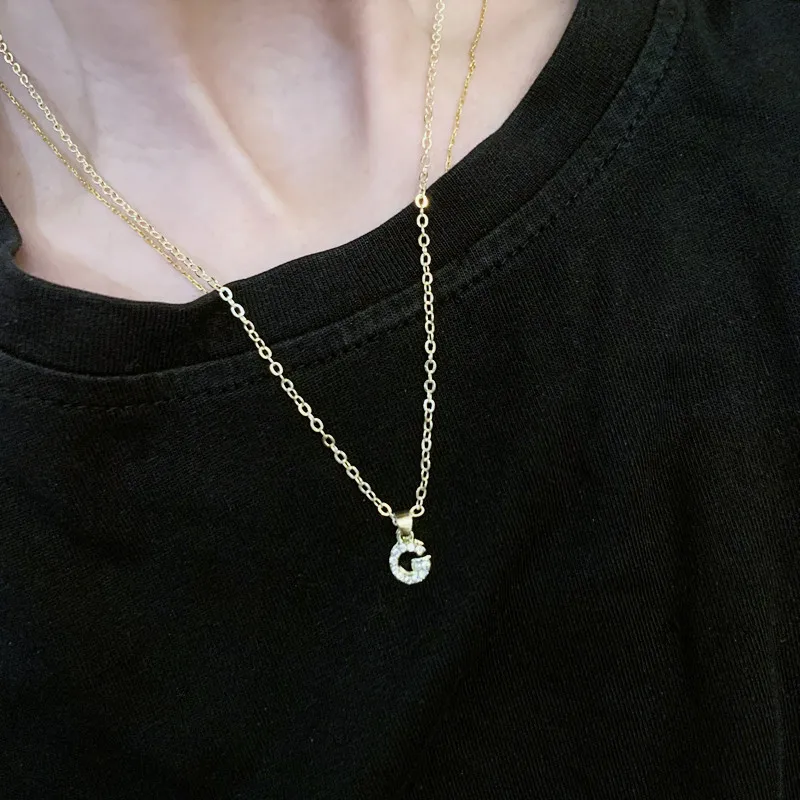 

Simple Ins Style Letter Necklace Female Design Sense Pendant Fashion Korean Wild Clavicle Chain Party Accessories Jewelry Gift