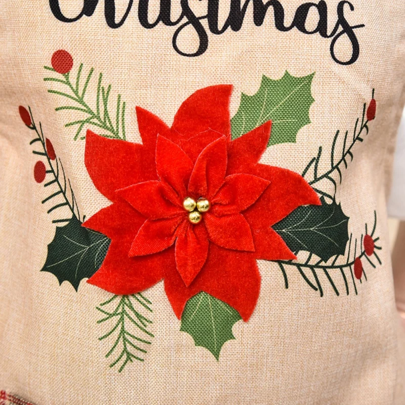 

Christmas Apron Plaid Neck Hanging Aprons with Front Pocket Dinner Party Decor Gift Kitchen Xmas Supplies