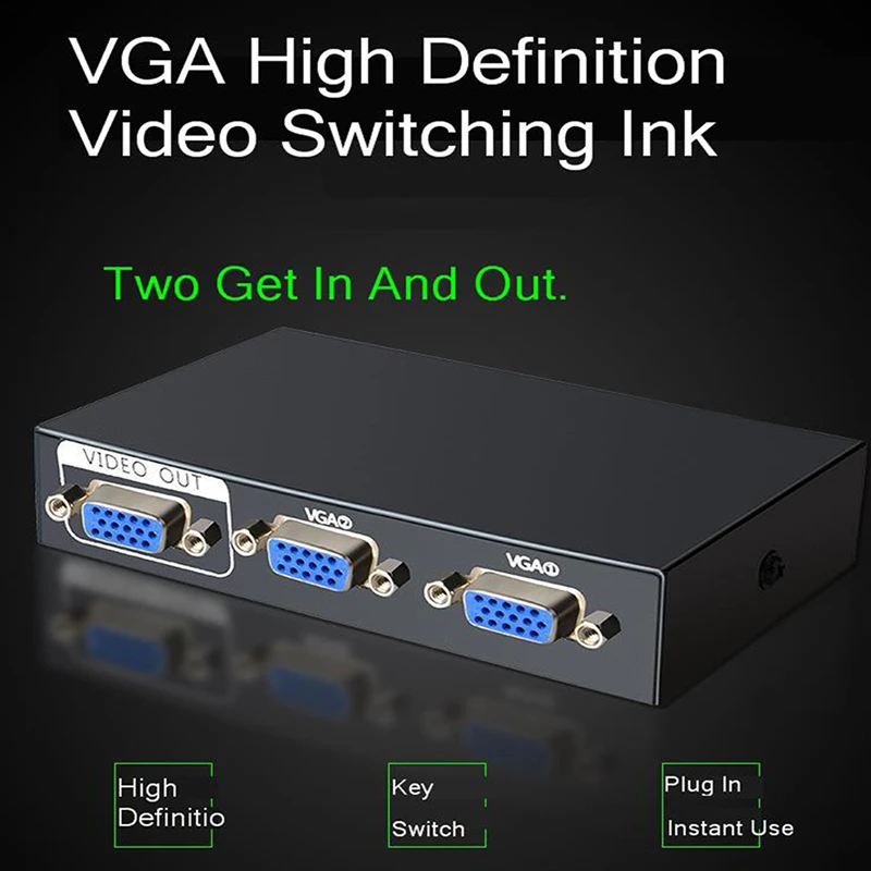 SeenDa переключатель VGA 2 в 1 Видео разветвитель адаптер конвертер коробка 1080 P для