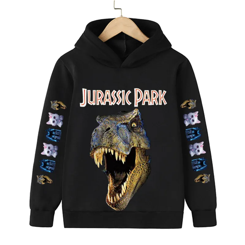

2021 Dinosaur Print Cotton Hoodies And Pant Boys Clothes Kids Tops Girls Sport Outfit Long Sleeve T Shirt Children Coat Hot Sale