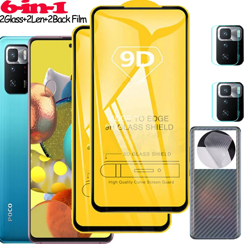 

6in1 Glass For Poco m4 pro camera Glass Poco X3 Pro poko m4 pro Phone Glass pocco x3 GT m4 pro 5G Screen Protector for Poco m4