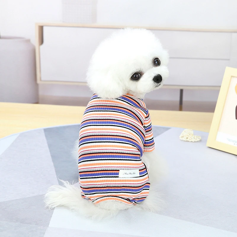 Spring Summer Pet Costume Cotton Cats Dog Vest Pug Teddy Pullover Puppy Outfit Small-Medium Dogs Clothing Four-Leg Clothes | Дом и сад