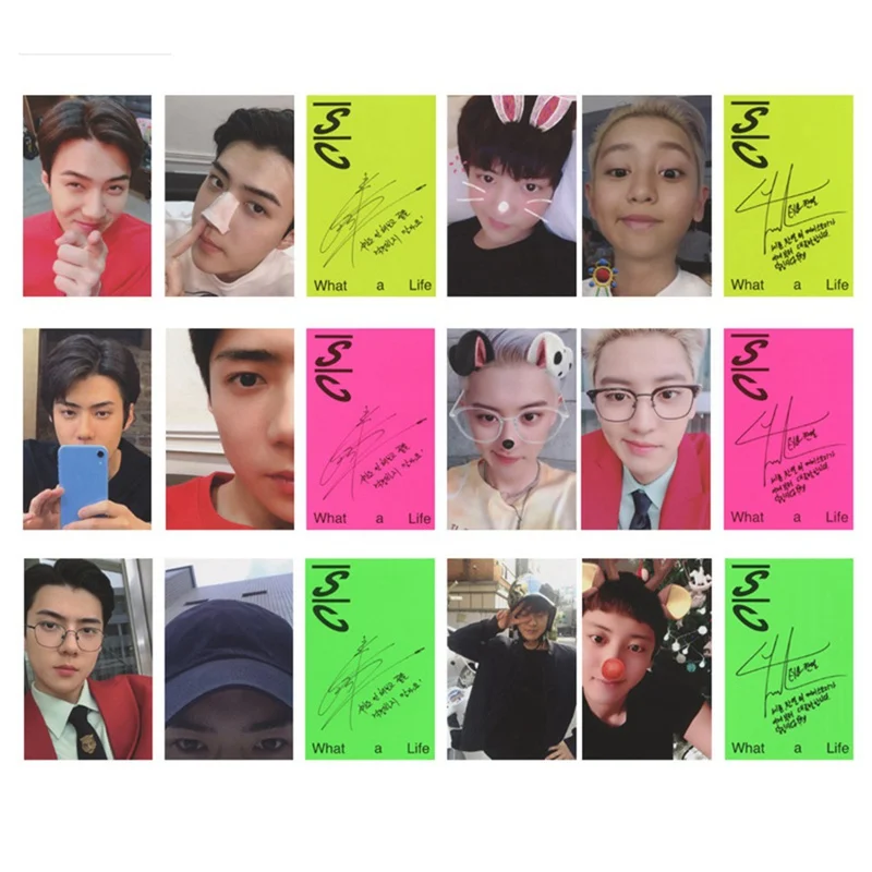 EXO SC Mini 1 реальная жизнь Pu Canlie Wu Shixun самодельная карта подписи набор фото карт| |